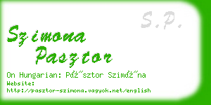 szimona pasztor business card